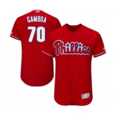 Men's Philadelphia Phillies #70 Arquimedes Gamboa Red Alternate Flex Base Authentic Collection Baseball Player Stitched Jersey