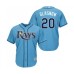 Men's Tampa Bay Rays #20 Tyler Glasnow Replica Light Blue Alternate 2 Cool Base Baseball Jersey