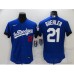 Men's Nike Los Angeles Dodgers #21 Walker Buehler Blue Elite City Player Stitched Jersey