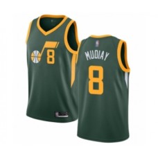 Men's Utah Jazz #8 Emmanuel Mudiay Green Swingman Stitched Jersey - Earned Edition