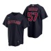 Men's Nike Cleveland Indians #57 Shane Bieber Navy Alternate Stitched Baseball Jersey