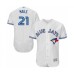 Men's Toronto Blue Jays #21 Luke Maile White Home Flex Base Authentic Collection Baseball Player Stitched Jersey