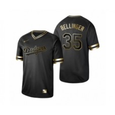 Men's Los Angeles Dodgers #35 Cody Bellinger Nike Black Golden Stitched Jersey