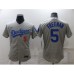 Men's Nike Los Angeles Dodgers #5 Freddie Freeman Gray Stitched Baseball Jersey