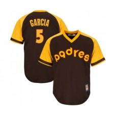 Men's San Diego Padres #5 Greg Garcia Replica Brown Alternate Cooperstown Cool Base Baseball Jersey