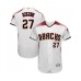 Men's Arizona Diamondbacks #27 Matt Szczur White Home Authentic Collection Flex Base Baseball Jersey