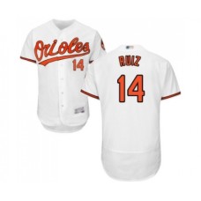 Men's Baltimore Orioles #14 Rio Ruiz White Home Flex Base Authentic Collection Baseball Jersey