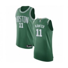 Men's Boston Celtics #11 Enes Kanter Authentic Green(White No.) Road Basketball Jersey - Icon Edition