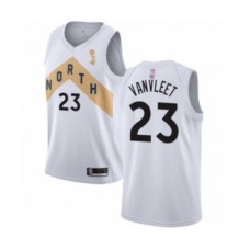 Men's Toronto Raptors #23 Fred VanVleet Swingman White 2019 Basketball Finals Champions Jersey - City Edition