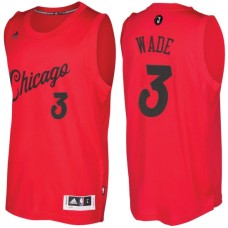 Men's Chicago Bulls #3 Dwyane Wade adidas Red 2016-2017 Christmas Day NBA Swingman Jersey