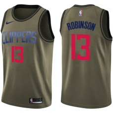 Men's Nike Los Angeles Clippers #13 Jerome Robinson Swingman Green Salute to Service NBA Jersey