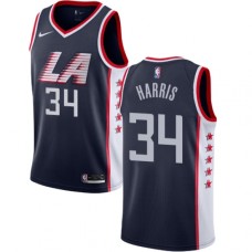 Men's Nike Los Angeles Clippers #34 Tobias Harris Swingman Navy Blue NBA Jersey - City Edition