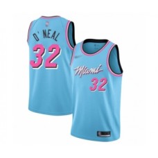 Men's Miami Heat #32 Shaquille O'Neal Swingman Blue Basketball Stitched Jersey - 2019 20 City Edition