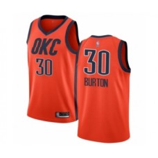 Men's Oklahoma City Thunder #30 Deonte Burton Orange Swingman Stitched Jersey - Earned Edition