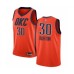 Men's Oklahoma City Thunder #30 Deonte Burton Orange Swingman Stitched Jersey - Earned Edition