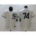 Men's Chicago White Sox #74 Eloy Jimenez Cream Elite 2021 Field of Dreams Stitched Jersey