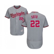 Men's Washington Nationals #22 Juan Soto Grey Road Flex Base Authentic Collection Baseball Jersey