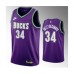 Men's Milwaukee Bucks #34 Giannis Antetokounmpo 2022-23 Purple Classic Edition Swingman Stitched Basketball Jersey