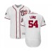 Men's Washington Nationals #54 Kevin Long White Home Flex Base Authentic Collection 2019 World Series Bound Baseball Stitched Jersey