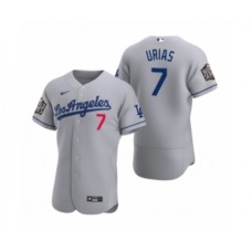 Men's Los Angeles Dodgers #7 Julio Urias Nike Gray 2020 World Series Authentic Road Stitched Jersey