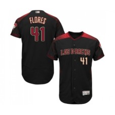 Men's Arizona Diamondbacks #41 Wilmer Flores Black Alternate Authentic Collection Flex Base Baseball Jersey