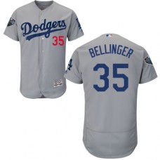 Men's Majestic Los Angeles Dodgers #35 Cody Bellinger Gray Alternate Flex Base Authentic Collection 2018 World Series MLB Jersey