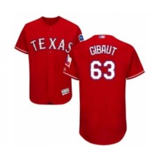 Men's Texas Rangers #63 Ian Gibaut Red Alternate Flex Base Authentic Collection Baseball Player Stitched Jersey