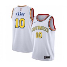 Men's Golden State Warriors #10 Jacob Evans Authentic White Hardwood Classics Basketball Stitched Jersey - San Francisco Classic Edition