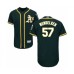 Men's Oakland Athletics #57 J.B. Wendelken Green Alternate Flex Base Authentic Collection Baseball Player Stitched Jersey