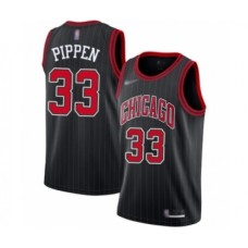 Men's Chicago Bulls #33 Scottie Pippen Authentic Black Finished Basketball Stitched Jersey - Statement Edition