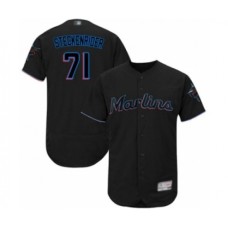 Men's Miami Marlins #71 Drew Steckenrider Black Alternate Flex Base Authentic Collection Baseball Player Stitched Jersey