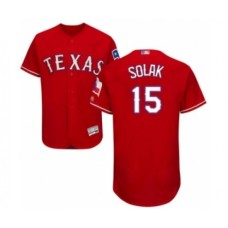 Men's Texas Rangers #15 Nick Solak Red Alternate Flex Base Authentic Collection Baseball Player Stitched Jersey