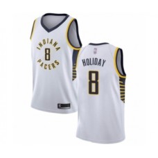 Men's Indiana Pacers #8 Justin Holiday Authentic White Basketball Stitched Jersey - Association Edition