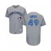 Men's Toronto Blue Jays #49 Jonathan Davis Grey Road Flex Base Authentic Collection Baseball Player Stitched Jersey