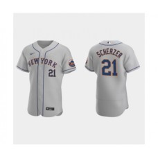 Men's New York Mets #21 Max Scherzer Gray Flex Base Stitched Jersey