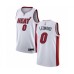 Men's Miami Heat #0 Meyers Leonard Authentic White Basketball Stitched Jersey - Association Edition