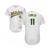 Men's Oakland Athletics #11 Dustin Fowler White Home Flex Base Authentic Collection Baseball Player Stitched Jersey