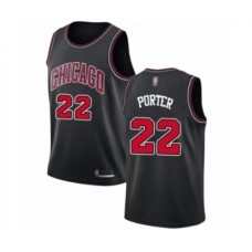 Men's Chicago Bulls #22 Otto Porter Authentic Black Basketball Jersey Statement Edition