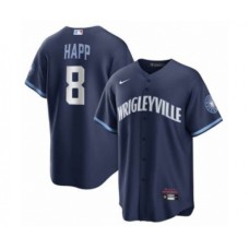 Men's Chicago Cubs #8 Ian Happ Nike City Connect Replica Player Navy Stitched Jersey