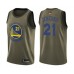 Men's Golden State Warriors #21 Jonas Jerebko Swingman Green Salute to Service Basketball 2019 Basketball Finals Bound Jersey