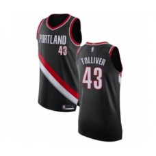 Men's Portland Trail Blazers #43 Anthony Tolliver Authentic Black Basketball Jersey - Icon Edition