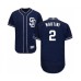 Men's San Diego Padres #2 Nick Martini Navy Blue Alternate Flex Base Authentic Collection Baseball Player Stitched Jersey