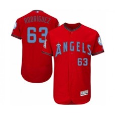 Men's Los Angeles Angels of Anaheim #63 Jose Rodriguez Authentic Red 2016 Father's Day Fashion Flex Base Baseball Player Stitched Jersey