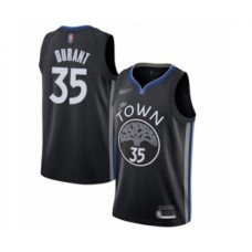 Men's Golden State Warriors #35 Kevin Durant Swingman Black Basketball Stitched Jersey - 2019 20 City Edition