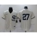 Men's Chicago White Sox #27 Lucas Giolito Cream Game 2021 Field of Dreams Stitched Jersey