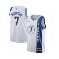 Men's Indiana Pacers #7 Malcolm Brogdon Swingman White Basketball Stitched Jersey - 2019 20 City Edition