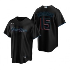 Men's Nike Miami Marlins #15 Brian Anderson Black Alternate Stitched Baseball Jersey