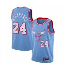 Men's Chicago Bulls #24 Lauri Markkanen Swingman Blue Basketball Stitched Jersey - 2019 20 City Edition