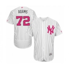 Men's New York Yankees #72 Chance Adams Authentic White 2016 Mother's Day Fashion Flex Base Baseball Player Stitched Jersey