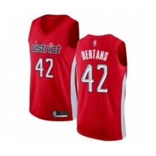 Men's Washington Wizards #42 Davis Bertans Red Swingman Stitched Jersey - Earned Edition